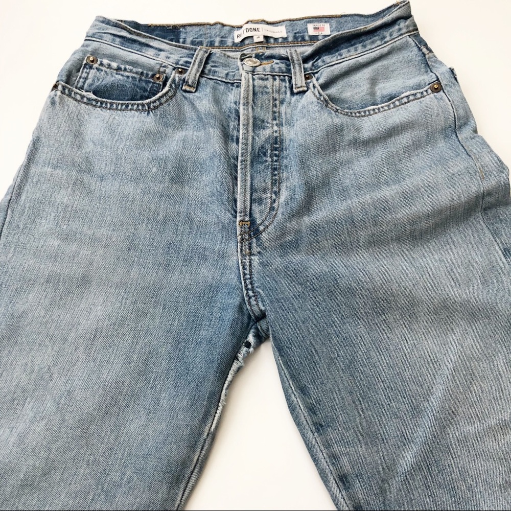 Re/done Originals High Rise Ankle Crop Flare Jeans - Picture 4 of 7
